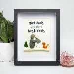 Personalised Girl Dad Are There Best Dad Pebble Art, Gift for Dad, Gift for Dad Girl, Gift for Father's Day, Pebble Art Gift, Pebble Frame - Image 5