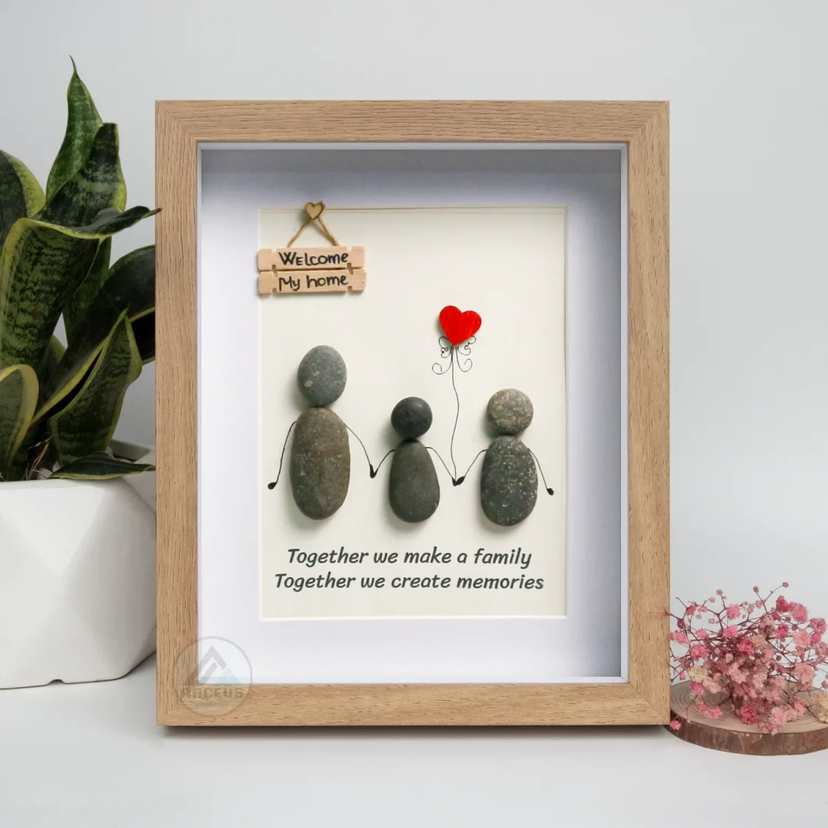 Personalized Family Pebble Art, Together We Make Family Art Frame, Family Pebble Art, Gift For Friend, New Home Gifts, Best Home Gifts - Image 4