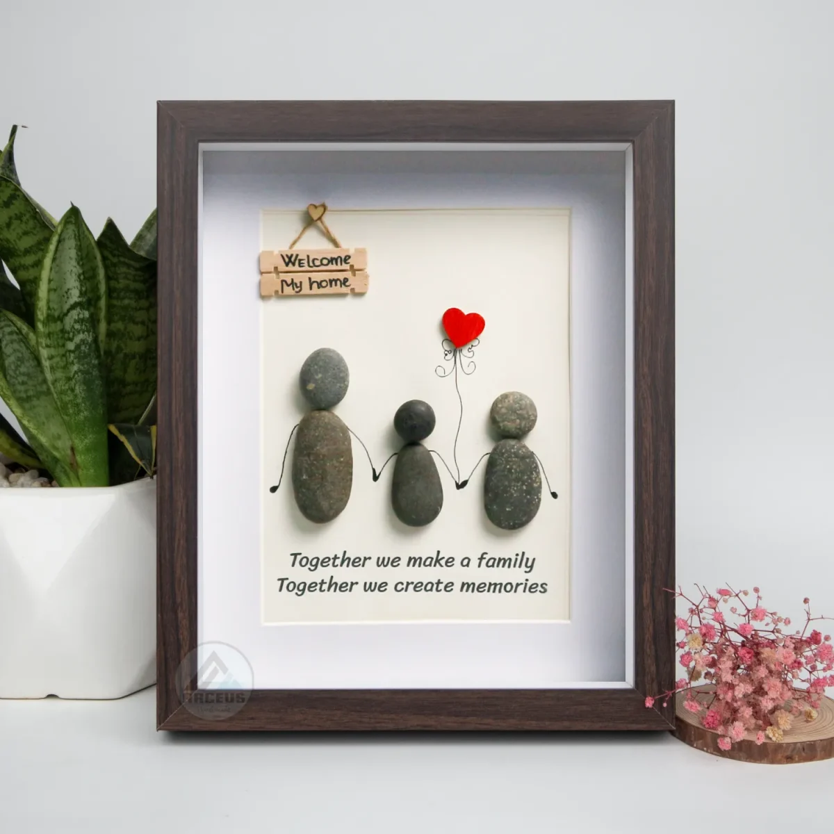 Personalized Family Pebble Art, Together We Make Family Art Frame, Family Pebble Art, Gift For Friend, New Home Gifts, Best Home Gifts - Image 5