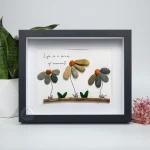 Personalised Flowers Pebble Art, Beautiful Sunflowers Pebble Art, Gift for Nature Lovers, Pebble Painting, Pebble Art Gift, Gift for Family - Image 5