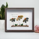 Personalised Flowers Pebble Art, Beautiful Sunflowers Pebble Art, Gift for Nature Lovers, Pebble Painting, Pebble Art Gift, Gift for Family - Image 2