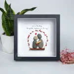 Personalised Expecting Parents Pebble Art, Gift Pregnancy Announcement, Family Pebble Art, Gift for Expecting Parents, Pebble Art Gift - Image 2
