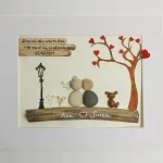 Personalised Couple with Dog Pebble Art, Wedding Anniversary Pebble Art, Pebble Art Gift, Gift for Couple, Wedding Keepsake Pebble Art - Image 2