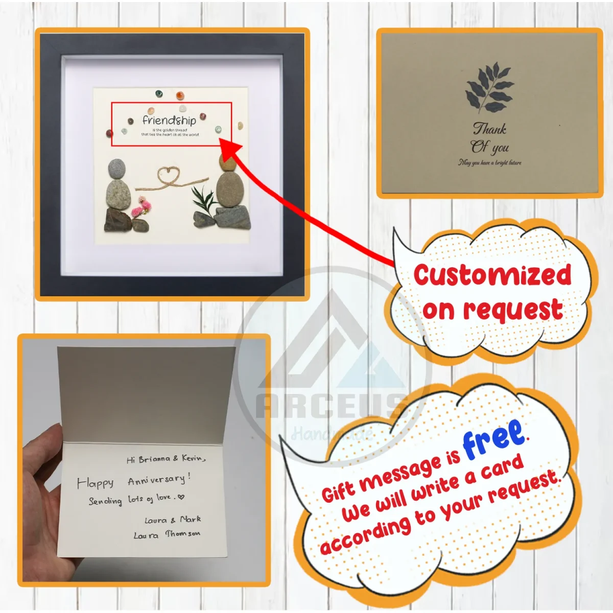 Personalised Best Friend Pebble Picture, Friend Pebble Picture, Gifts For Her, Gifts For Friends, Best Friend Birthday Christmas Gift - Image 3