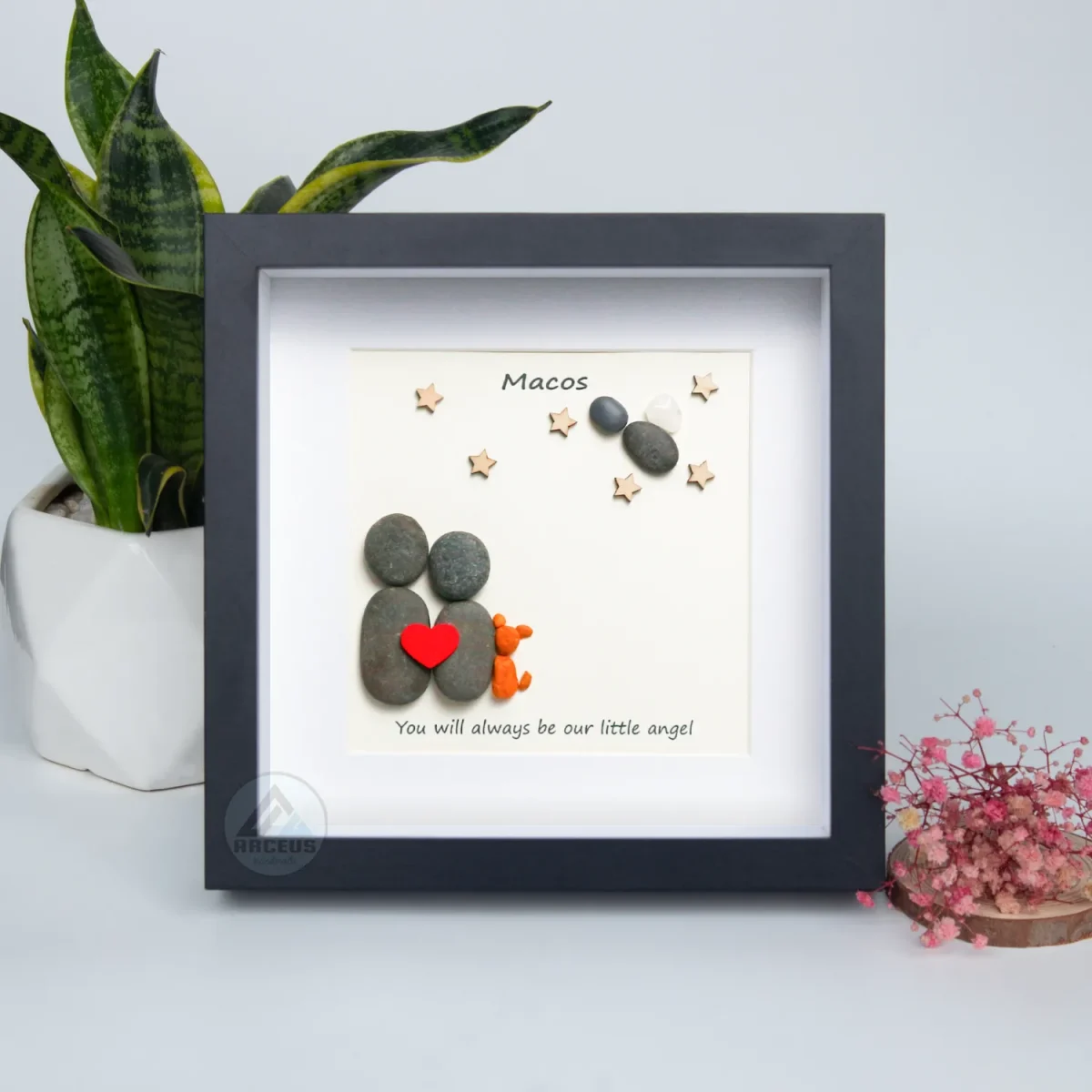 Personalised Memorial Pebble Art, Baby Loss Gift, Angel Baby Keepsake, Pebble Art Gift, Miscarriage Gift, Loss of Baby Gift, Pregnancy Loss - Image 2