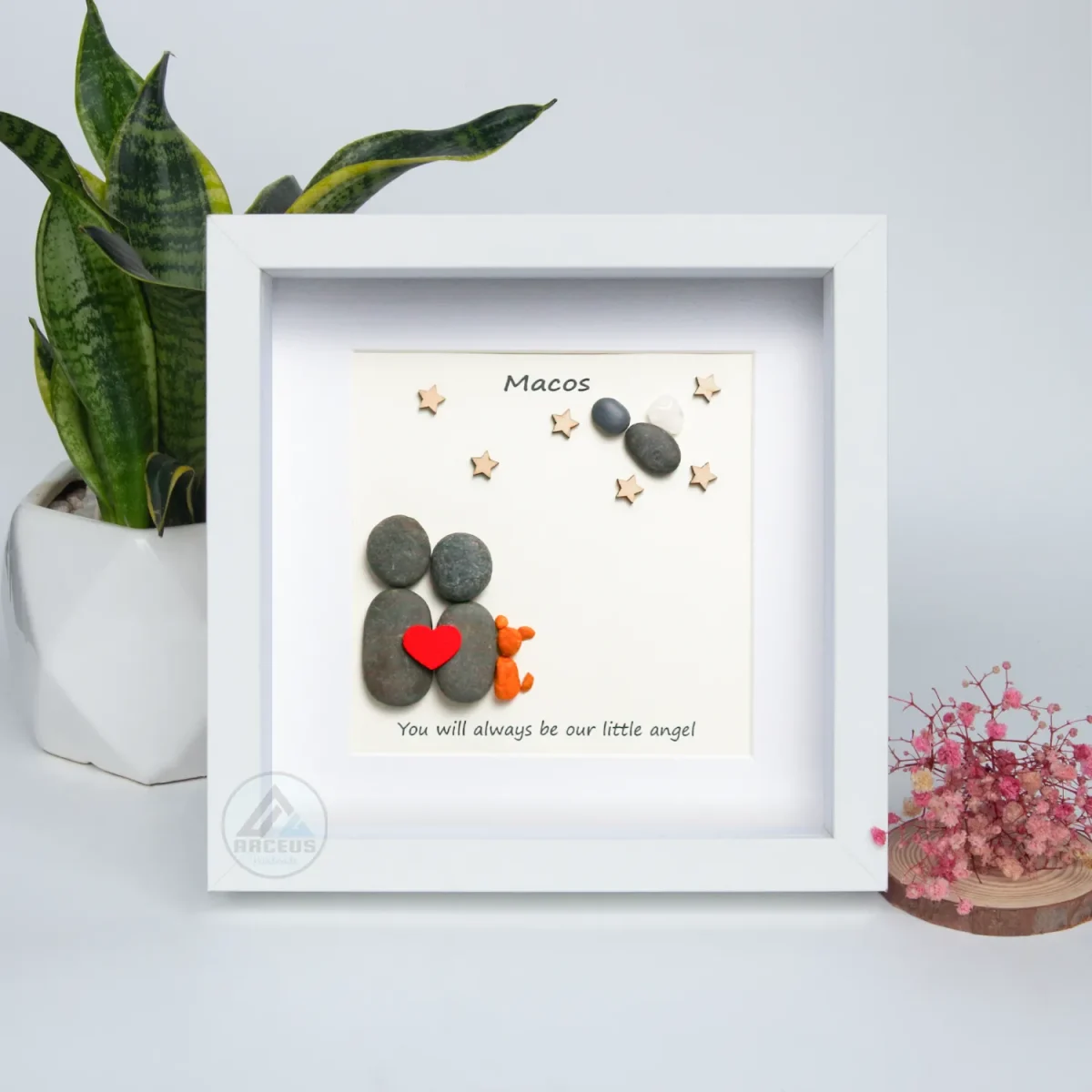 XNJPG AMZ00164-04 Personalised Memorial Pebble Art, Baby Loss Gift, Angel Baby Keepsake, Pebble Art Gift, Miscarriage Gift, Loss of Baby Gift, Pregnancy Loss - Image 1