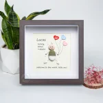 Personalised New Baby Pebble Art, Family Pebble Art, New Baby Gift, Baby Boy Girl Pebble Painting, Pebble Art Gift, Happy Baby Pebble Art - Image 4