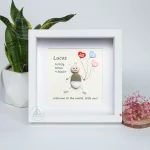 Personalised New Baby Pebble Art, Family Pebble Art, New Baby Gift, Baby Boy Girl Pebble Painting, Pebble Art Gift, Happy Baby Pebble Art