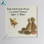 Personalised Baby Boy Pebble Art, Baby Feet Pebble Art, New Baby Gift, Newborn Pebble Painting, Gift for Baby Shower, Pebble Art Gift