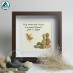 Personalised Baby Boy Pebble Art, Baby Feet Pebble Art, New Baby Gift, Newborn Pebble Painting, Gift for Baby Shower, Pebble Art Gift - Image 5