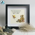 Personalised Baby Boy Pebble Art, Baby Feet Pebble Art, New Baby Gift, Newborn Pebble Painting, Gift for Baby Shower, Pebble Art Gift - Image 3