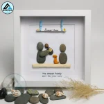 Personalised Sweet Home Pebble Art, Happy Family Pebble Art, New Home Gift, Gift for Family, Family Pebble Frame, Pebble Art Gift