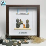Personalised Sweet Home Pebble Art, Happy Family Pebble Art, New Home Gift, Gift for Family, Family Pebble Frame, Pebble Art Gift - Image 4