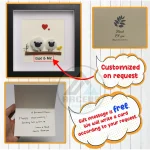 Sheep Pebble Art, Handmade Beautiful Framed Art - "Ewe and Me" Sheep Pebble Picture,Couple Gift, Personalised Gift - Image 3