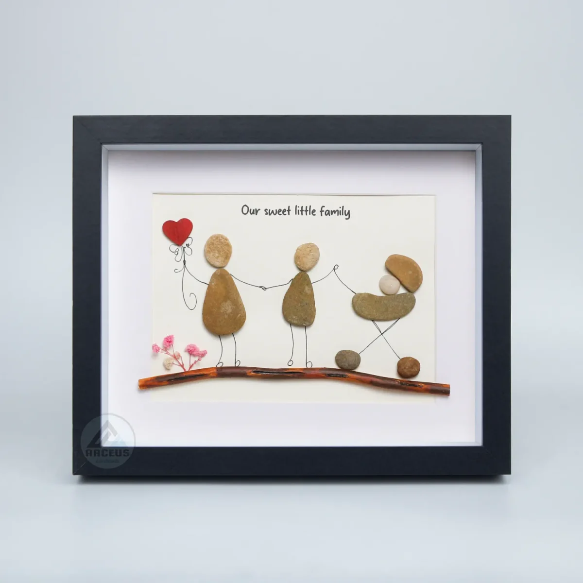 Personalized Family Pebble Art, Our Sweet Little Family Pebble Gifts, Gifts for Family, New Home Gifts, Customized Pebble Art Gift - Image 6