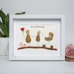 Personalized Family Pebble Art, Our Sweet Little Family Pebble Gifts, Gifts for Family, New Home Gifts, Customized Pebble Art Gift