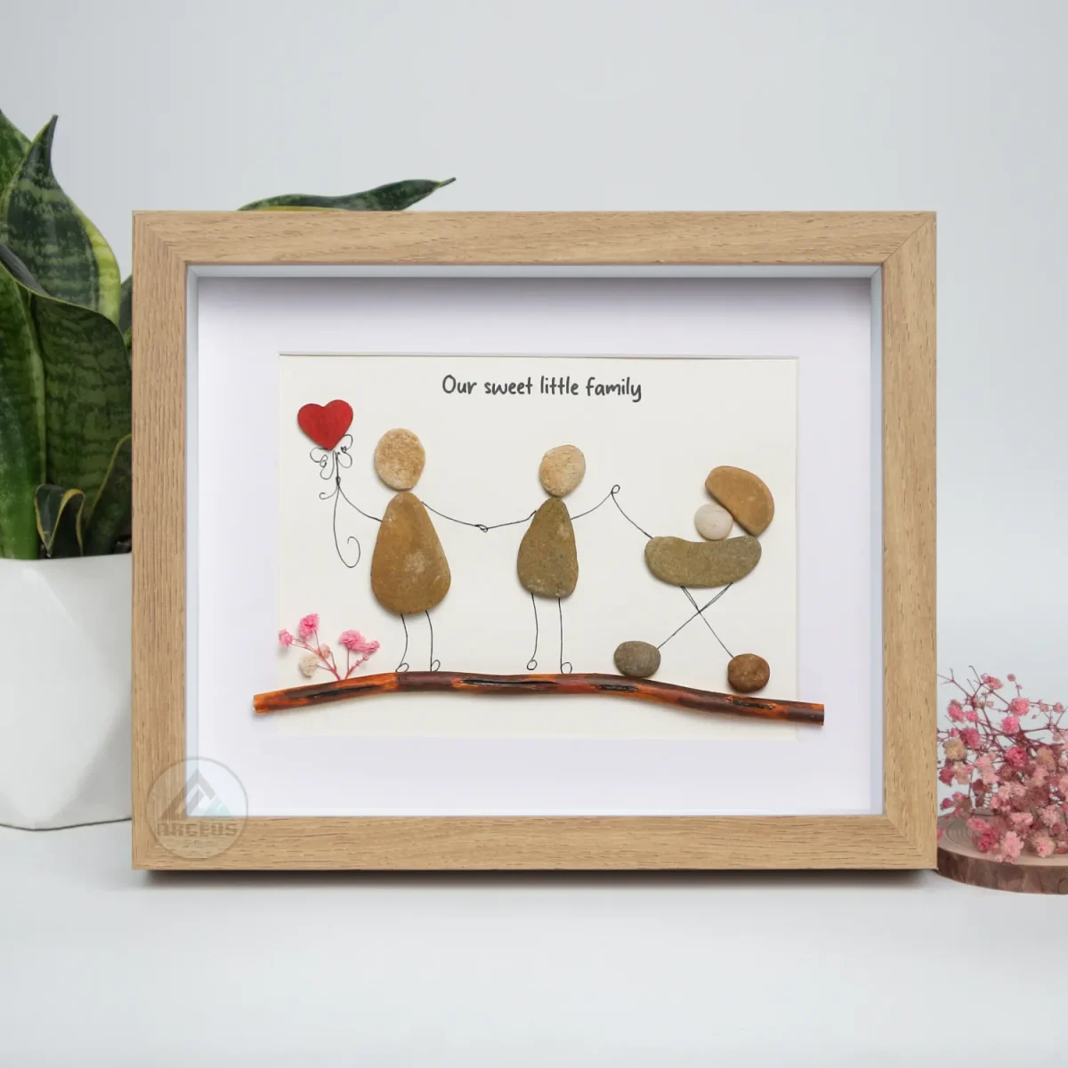 Personalized Family Pebble Art, Our Sweet Little Family Pebble Gifts, Gifts for Family, New Home Gifts, Customized Pebble Art Gift - Image 4