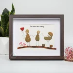Personalized Family Pebble Art, Our Sweet Little Family Pebble Gifts, Gifts for Family, New Home Gifts, Customized Pebble Art Gift - Image 2
