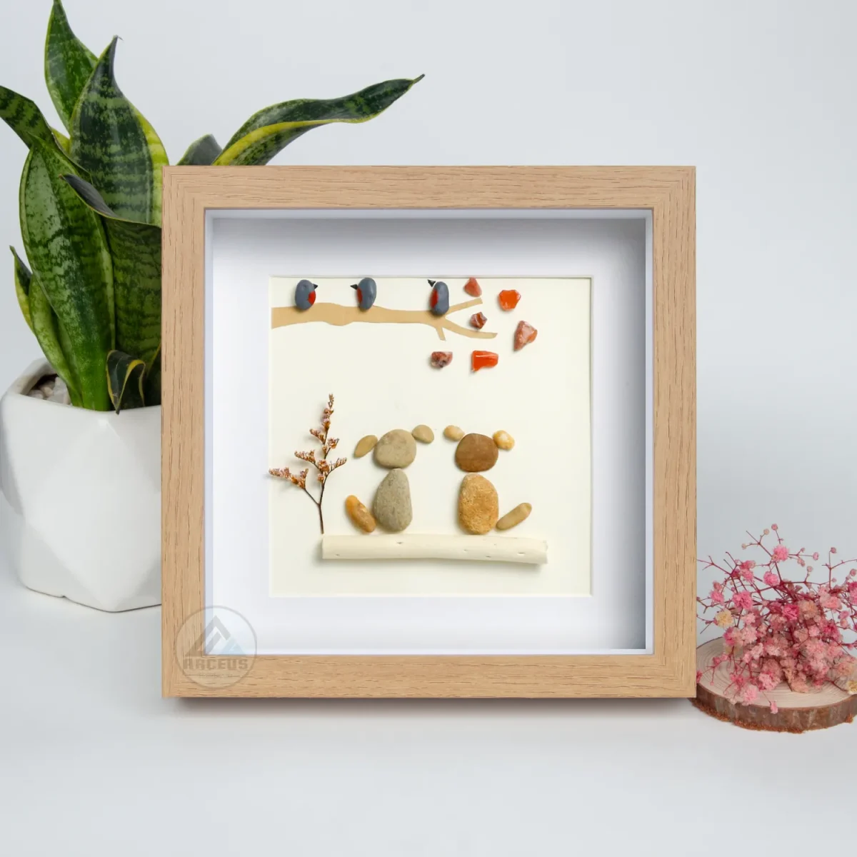 Personalized Dog Couple Pebble Art, Valentine Pebble Art, Valentine Gift, Gift For Couple, Gift for Her, Gift for Him, Special Day Gifts - Image 3