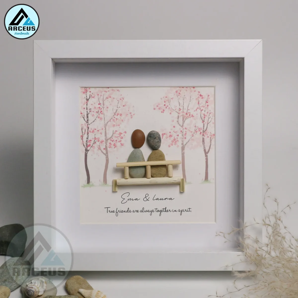 XNJPG AMZ00187-02 Personalized Best Friend Pebble Picture, Friend Pebble Picture, Gifts For Her, Gifts For Friends, Best Friend Birthday Christmas Gift - Image 1