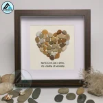 Personalized Heart Pebble Art for Home Decor | Family Love Quote | Unique Handmade Gift | Rustic Stone Heart Decoration - Image 6