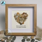 Personalized Heart Pebble Art for Home Decor | Family Love Quote | Unique Handmade Gift | Rustic Stone Heart Decoration - Image 5