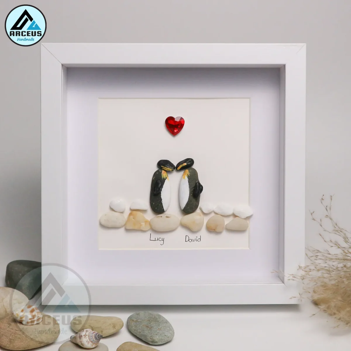 XNJPG AMZ00190-02 You Are My Penguin Gift, Penguin Love Pebble Art | Penguin Art For Boyfriend, Girlfriend, Husband, Wife Romantic Gift Unique - Image 1