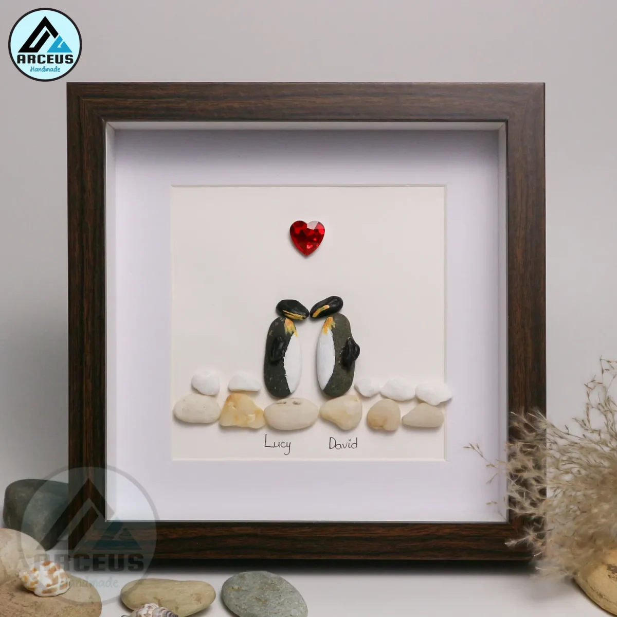 You Are My Penguin Gift, Penguin Love Pebble Art | Penguin Art For Boyfriend, Girlfriend, Husband, Wife Romantic Gift Unique - Image 6