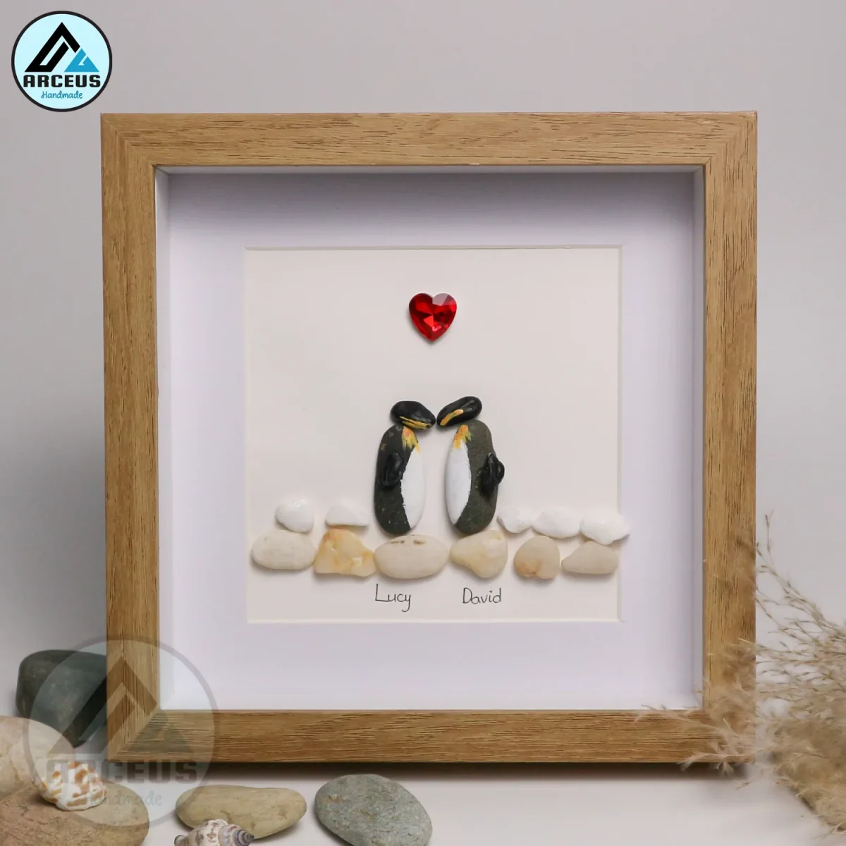You Are My Penguin Gift, Penguin Love Pebble Art | Penguin Art For Boyfriend, Girlfriend, Husband, Wife Romantic Gift Unique - Image 5