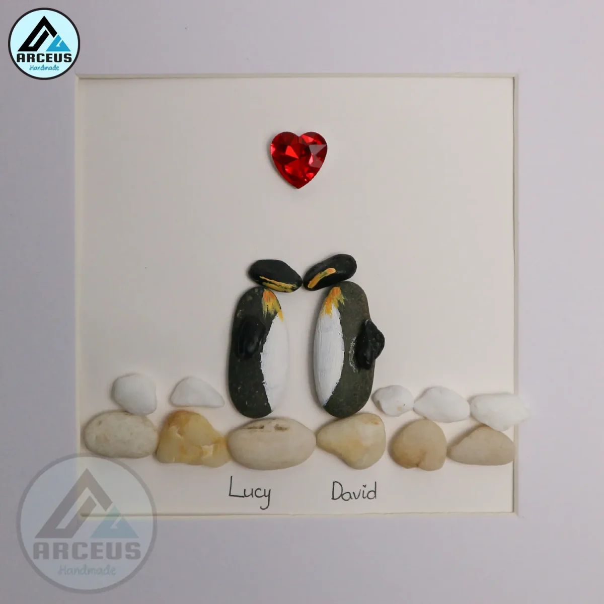 You Are My Penguin Gift, Penguin Love Pebble Art | Penguin Art For Boyfriend, Girlfriend, Husband, Wife Romantic Gift Unique - Image 2