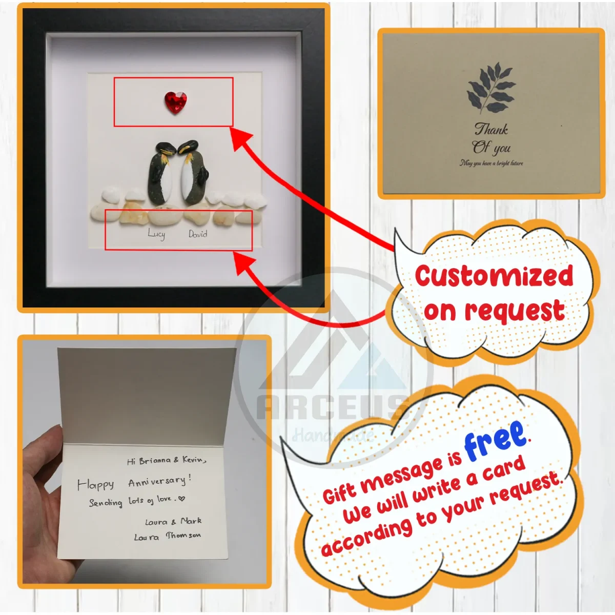 You Are My Penguin Gift, Penguin Love Pebble Art | Penguin Art For Boyfriend, Girlfriend, Husband, Wife Romantic Gift Unique - Image 7