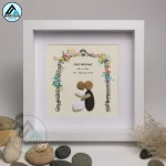 Personalized Wedding Pebble Art, Wedding Gifts, Pebble Art Wedding, Couple Wedding Gift, Wedding Flowers Gift, Customize Pebble Art