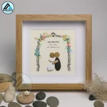 Personalized Couple Pebble Art, Wedding Anniversary Pebble Art, Pebble Art Gift, Gift for Couple, Wedding Keepsake Pebble Art - Image 5