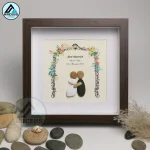 Personalized Couple Pebble Art, Wedding Anniversary Pebble Art, Pebble Art Gift, Gift for Couple, Wedding Keepsake Pebble Art - Image 3