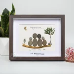 Personalized Family Pebble Art, Housewarming Gift Pebble Painting, Custom Pebble Art Family, Gift For Family, New Home Pebble Art Gift - Image 2