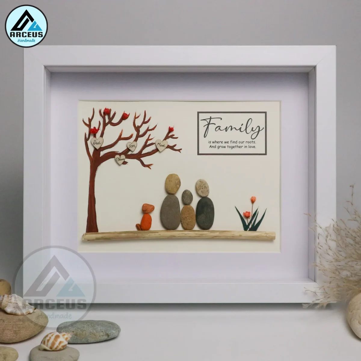Personalized Family Pebble Art, Best Home Gifts, Customized Pebble Art, Best Home Gifts, Pebble Art Gift, Pebble Art Family Love, Pebble Art - Image 1