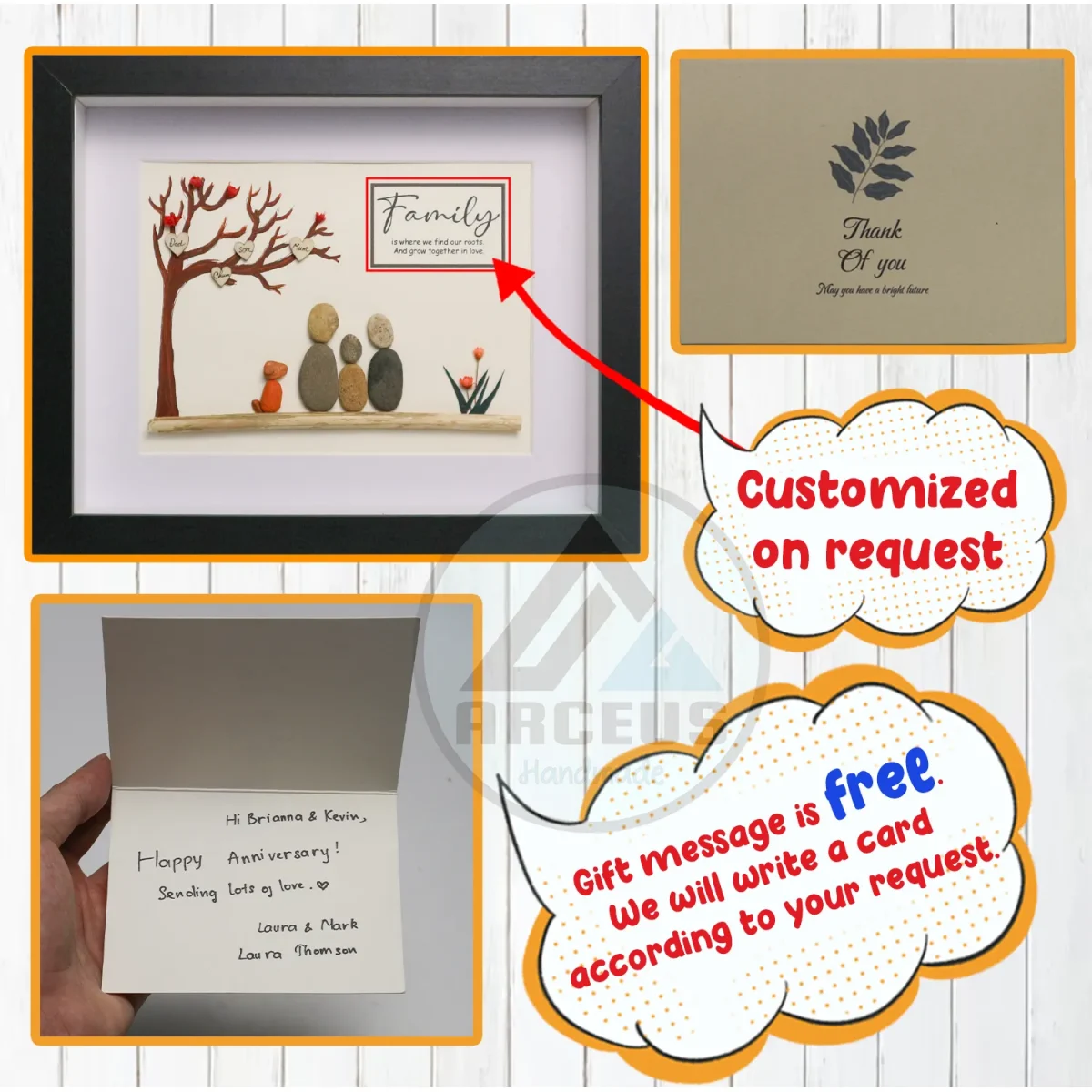 Personalized Family Pebble Art, Best Home Gifts, Customized Pebble Art, Best Home Gifts, Pebble Art Gift, Pebble Art Family Love, Pebble Art - Image 3