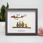 Personalized Family Pebble Art, Housewarming Gift Pebble Painting, Custom Pebble Art Family, Gift For Family, New Home Pebble Art Gift - Image 2