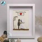 Personalized Couple Pebble Art, Wedding Gift for Couple, Anniversary Gift For Girlfriend / Wife / Husband, Pebble Painting, Pebble Art Gift