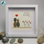 Personalized Couple Pebble Art, Wedding Anniversary Pebble Art, Pebble Art Gift, Gift for Couple, Wedding Keepsake Pebble Art
