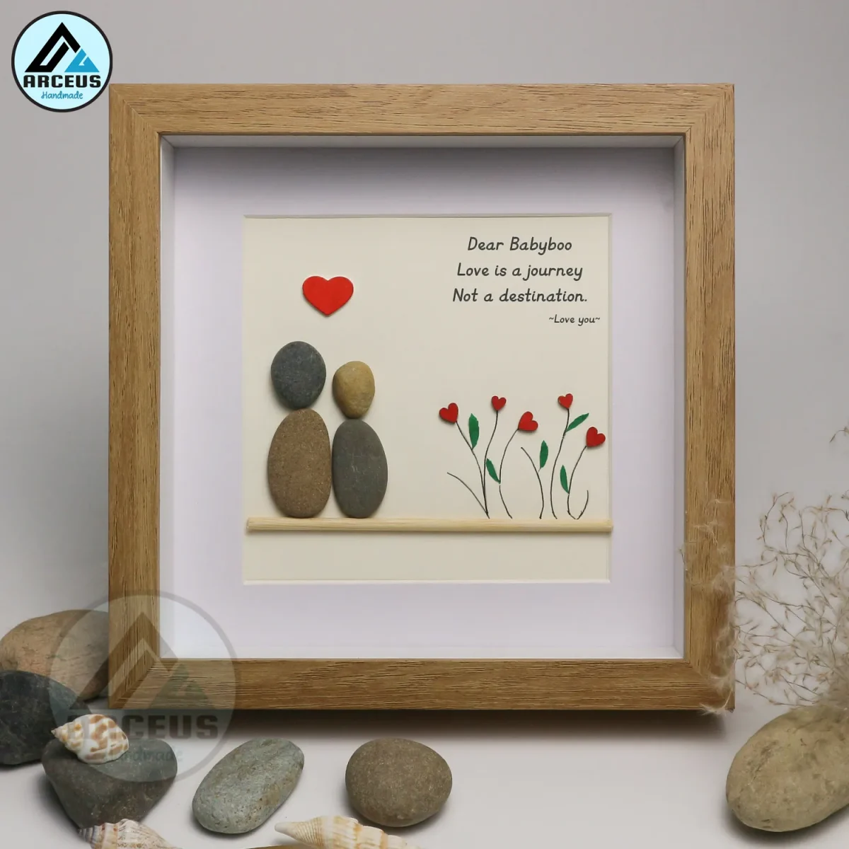 Personalized Couple Pebble Art, Wedding Anniversary Pebble Art, Pebble Art Gift, Gift for Couple, Wedding Keepsake Pebble Art - Image 6
