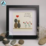 Personalized Couple Pebble Art, Wedding Anniversary Pebble Art, Pebble Art Gift, Gift for Couple, Wedding Keepsake Pebble Art - Image 4