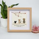 Pebble Picture Cat, Cat, Dog and Mouse Pebble Art, Gift for Cat Lovers, Good Things come to those who wait Pebble Art - Image 5