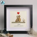 Personalized Couple Pebble Art, Valentine Gifts, Wedding Anniversary Pebble Art, Gift for Couple, Wedding Keepsake Pebble Art - Image 6