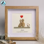 Personalized Couple Pebble Art, Valentine Gifts, Wedding Anniversary Pebble Art, Gift for Couple, Wedding Keepsake Pebble Art - Image 5