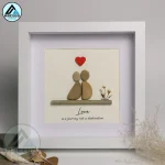 Personalized Couple Pebble Art, Valentine Gifts, Wedding Anniversary Pebble Art, Gift for Couple, Wedding Keepsake Pebble Art