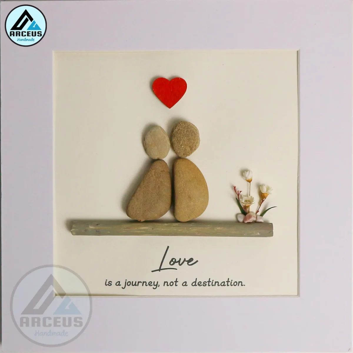 Personalized Couple Pebble Art, Valentine Gifts, Wedding Anniversary Pebble Art, Gift for Couple, Wedding Keepsake Pebble Art - Image 2