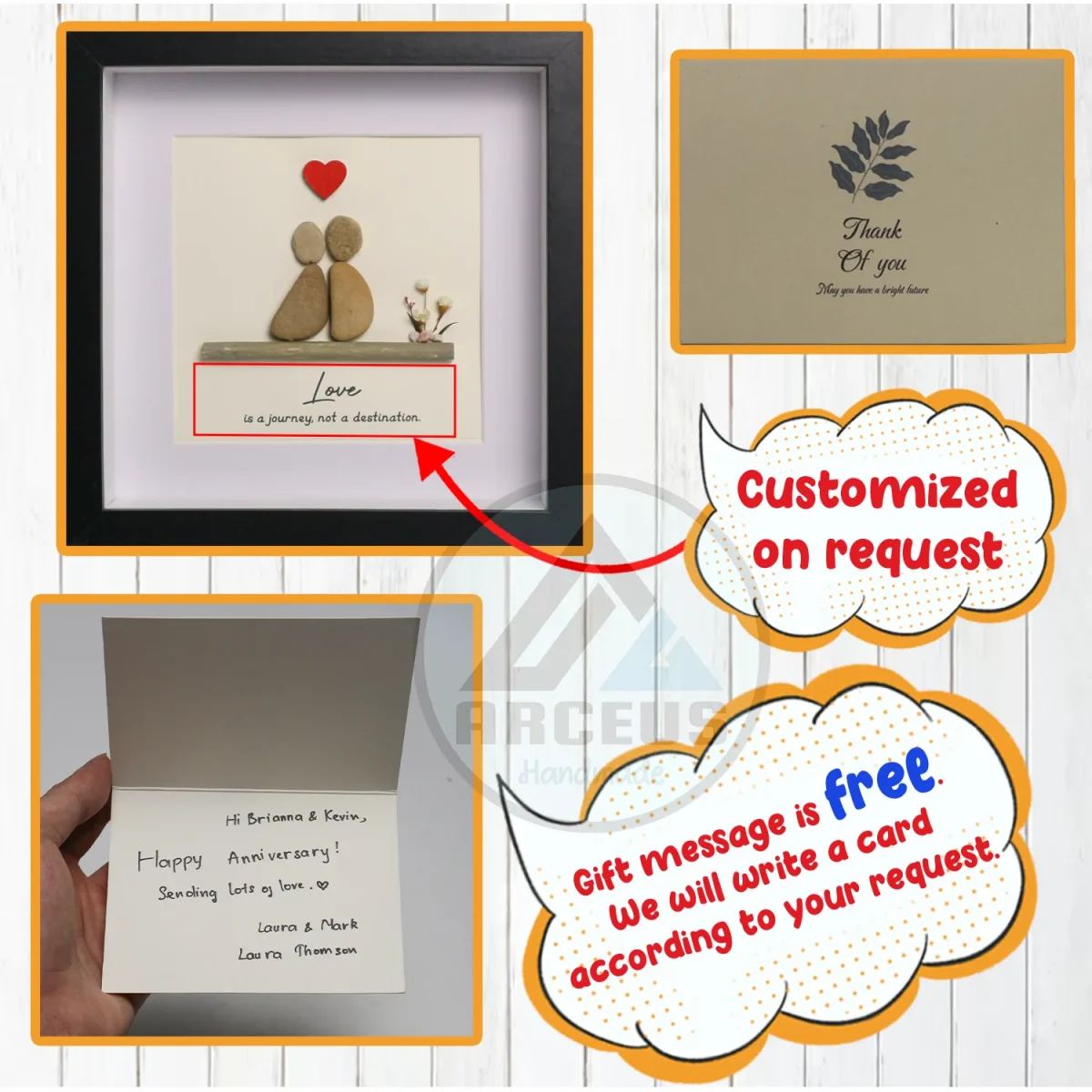 Personalized Couple Pebble Art, Valentine Gifts, Wedding Anniversary Pebble Art, Gift for Couple, Wedding Keepsake Pebble Art - Image 3