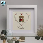 Personalized Happy Wedding Anniversary, Anniversary Pebble Art, Custom Pebble Art Gift, Mr & Mrs Pebble Art, Couple Pebble Art