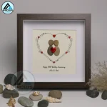 Personalized Happy Wedding Anniversary, Anniversary Pebble Art, Custom Pebble Art Gift, Mr & Mrs Pebble Art, Couple Pebble Art - Image 7